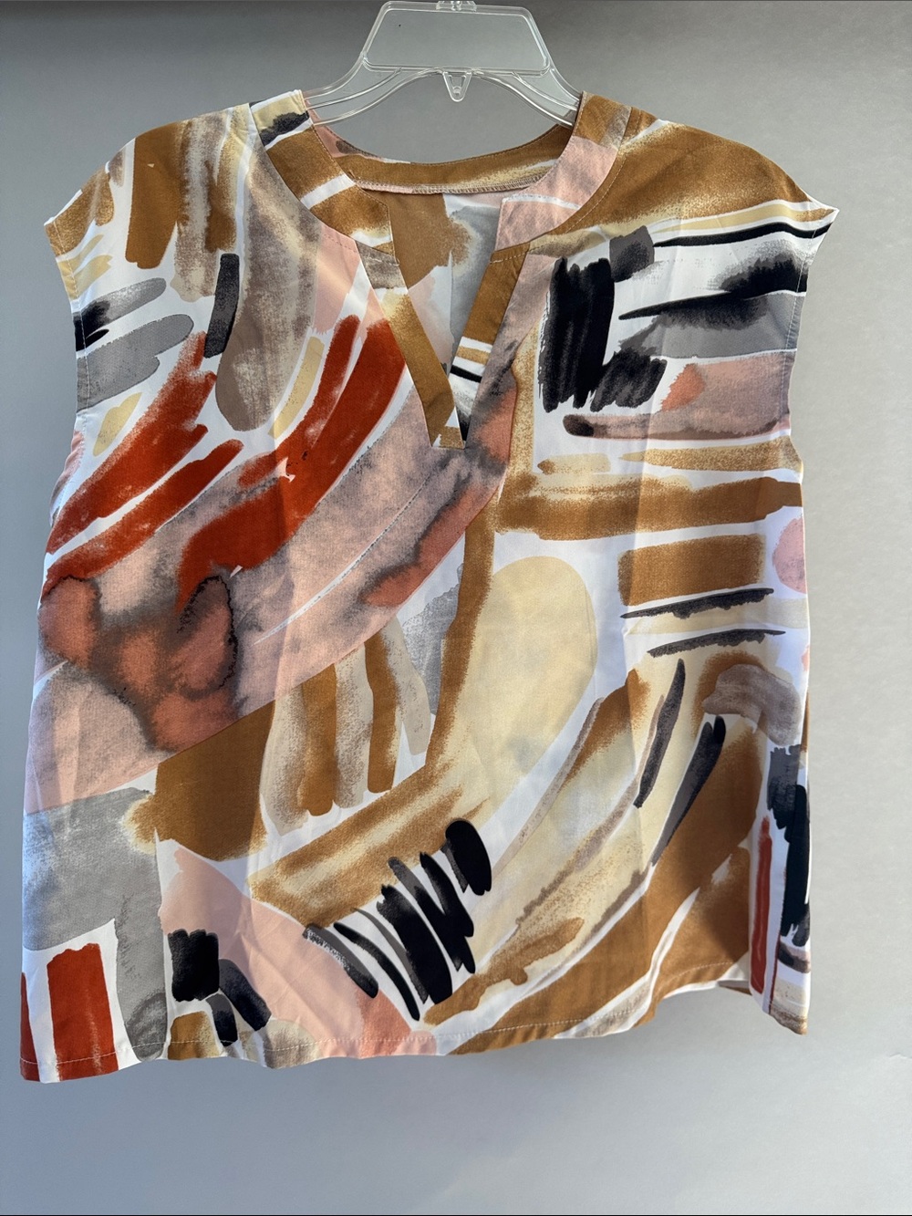 SHEIN Multicolor Abstract Brushstroke V-Neck Camisole